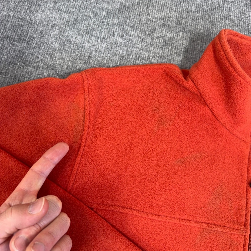 LL Bean Fleece Jacket Men 2XL Orange Inner Liner Full Zip Mock Neck Outdoor READ - Picture 3 of 10